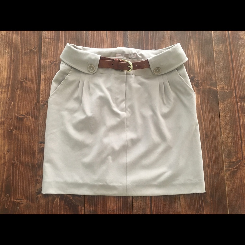 Tan Skirt with Belt